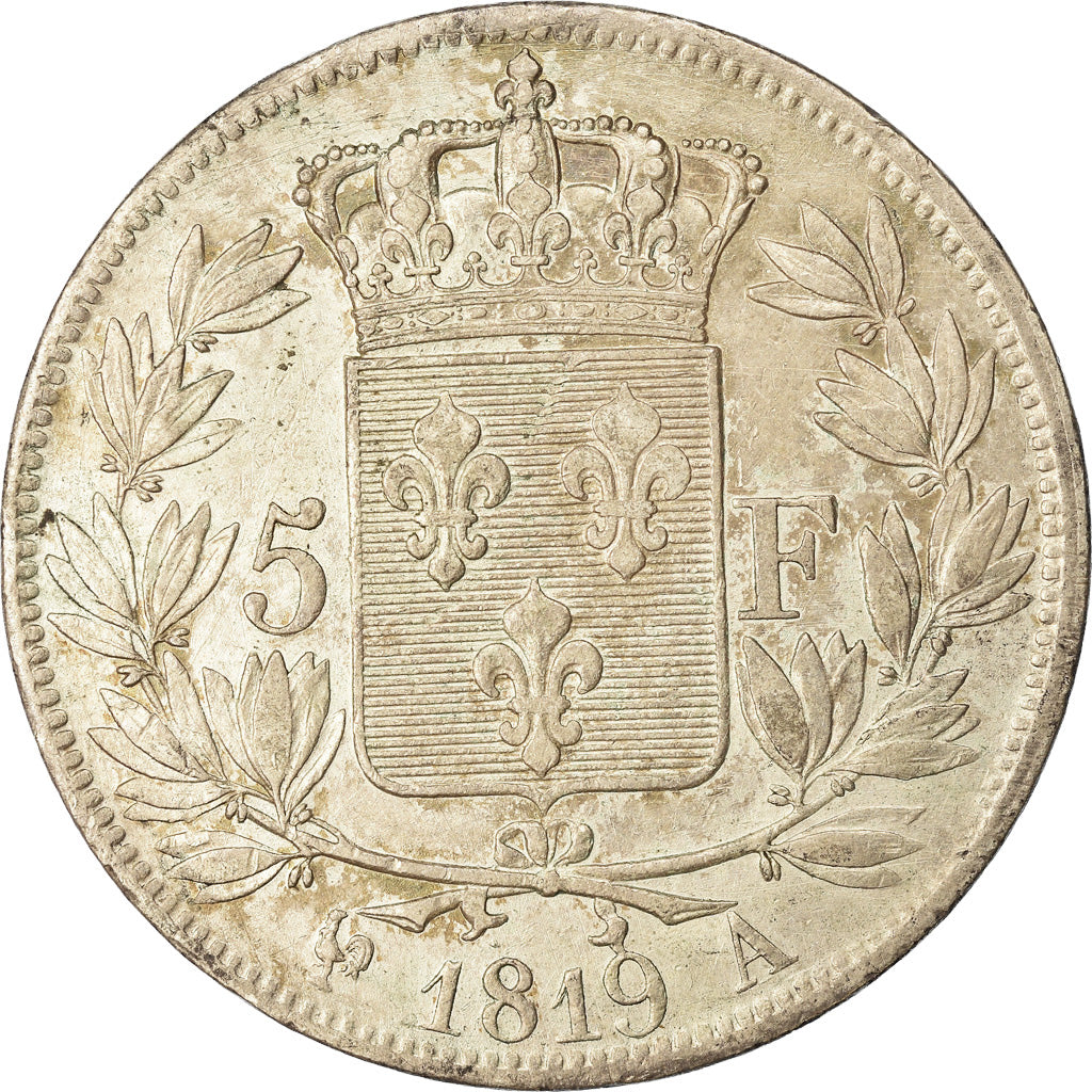 Munten, Frankrijk, Louis XVIII, Louis XVIII, 5 Francs, 1819, Paris, ZF, Zilver