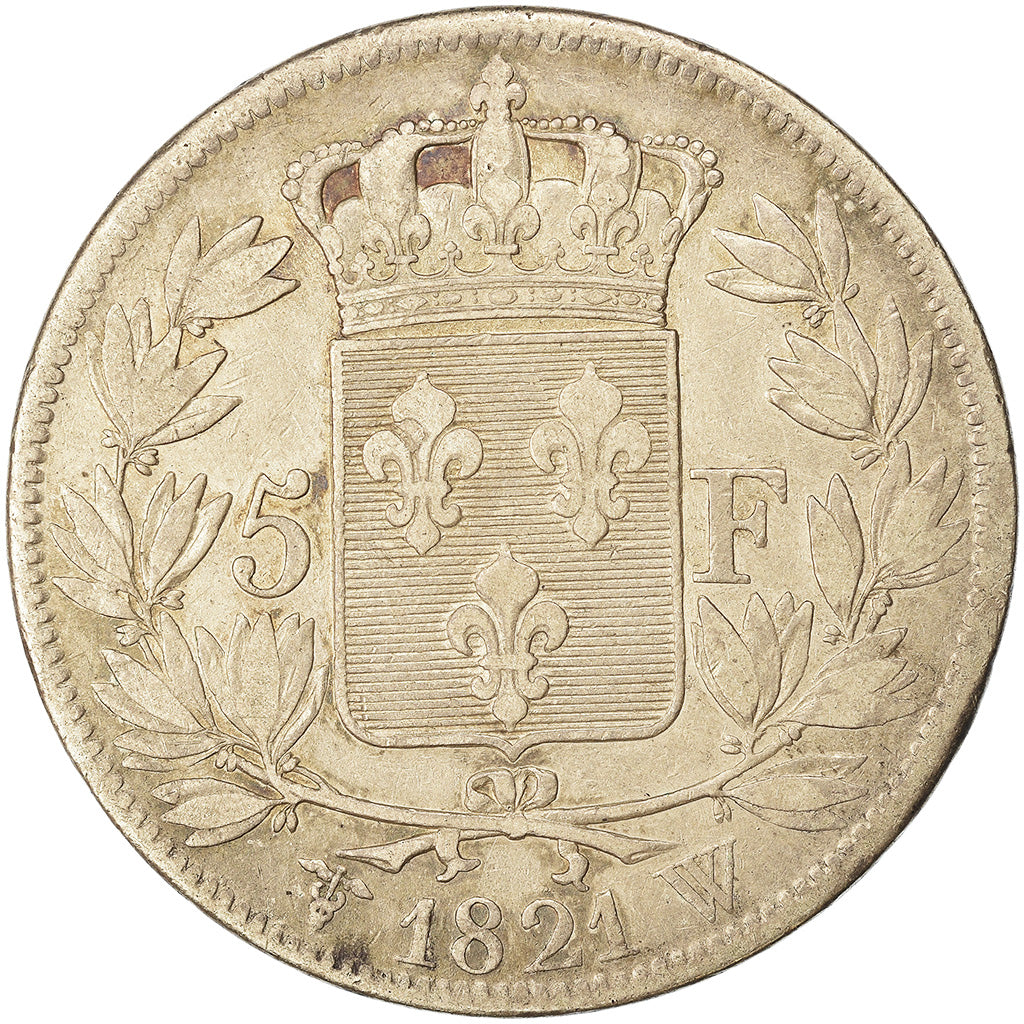 Moneta, Francja, Louis XVIII, Louis XVIII, 5 Francs, 1821, Lille, VF(30-35)