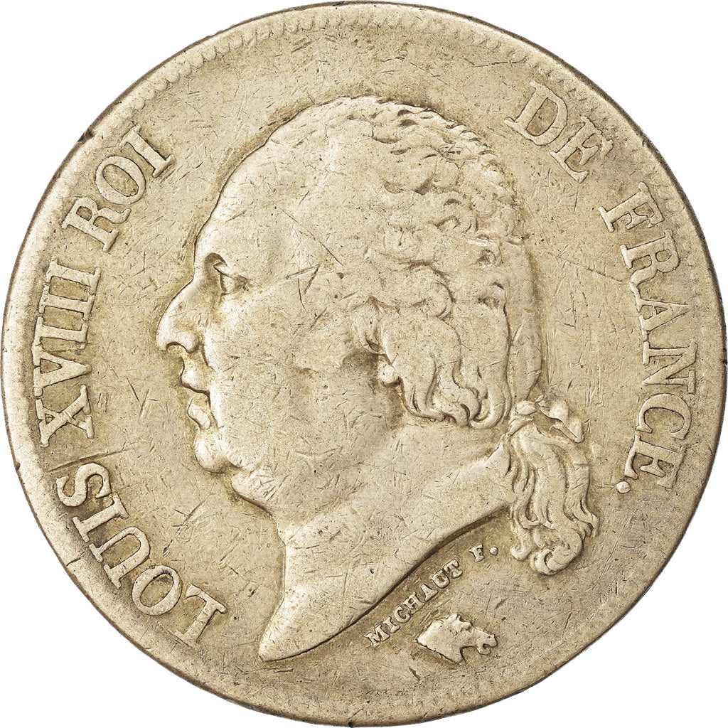 Monnaie, France, Louis XVIII, Louis XVIII, 5 Francs, 1824, Paris, TB, Argent