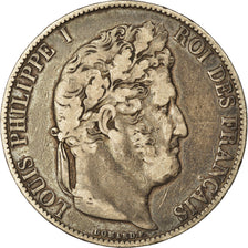 Coin, France, Louis-Philippe, 5 Francs, 1844, Lille, VF(20-25), Silver