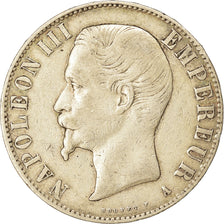 Moneda, Francia, Napoleon III, Napoléon III, 5 Francs, 1856, Paris, BC+, Plata