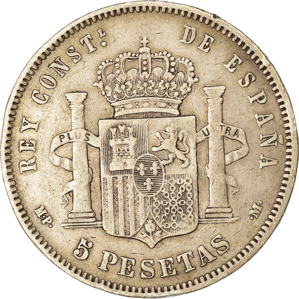 Münze, Spanien, Alfonso XIII, 5 Pesetas, 1889, Madrid, S+, Silber, KM:689