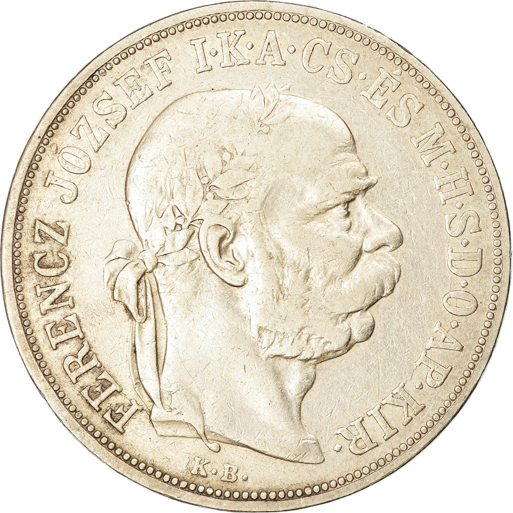Moneta, Węgry, Franz Joseph I, 5 Korona, 1900, Kormoczbanya, VF(30-35), Srebro