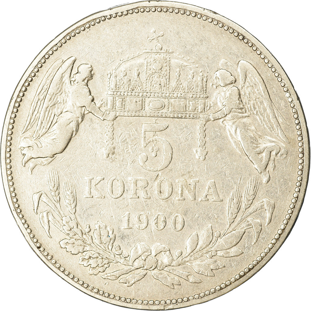 Moneta, Węgry, Franz Joseph I, 5 Korona, 1900, Kormoczbanya, VF(30-35), Srebro