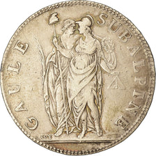 Moneta, DEPARTAMENTY WŁOSKIE, PIEDMONT REPUBLIC, 5 Francs, An 10, Turin