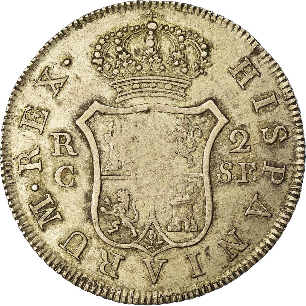 Coin, Spain, Ferdinand VII, 2 Reales, 1810, Catalonia, EF(40-45), Silver