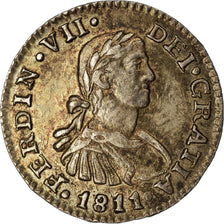 Monnaie, Mexique, Ferdinand VII, 1/2 Réal, 1811, Mexico City, SUP, Argent