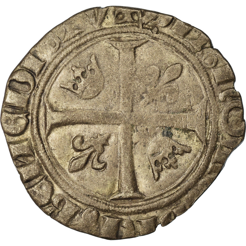 Coin, France, Charles VI, Blanc Guénar, Cremieu, EF(40-45), Billon