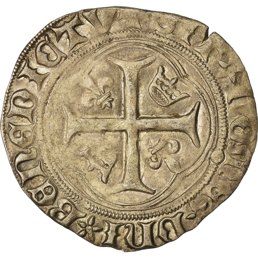 Monnaie, France, Louis XI, Blanc à la couronne, Tours, TTB, Argent