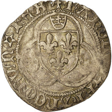 Munten, Frankrijk, Charles VII, Blanc à la couronne, Tournai, ZF, Zilver