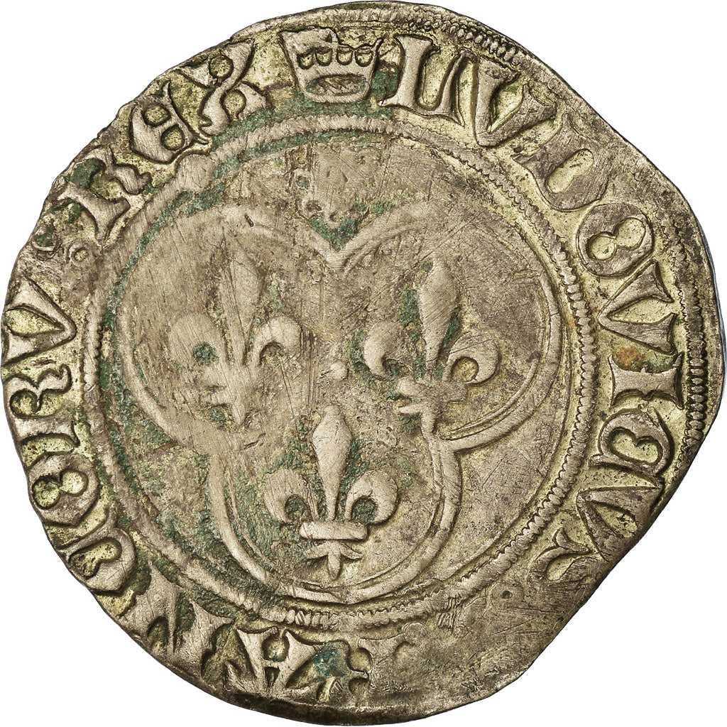 Coin, France, Louis XI, Blanc au Soleil, Saint-Lô, VF(30-35), Silver