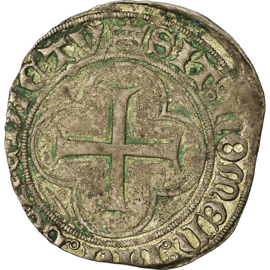 Coin, France, Louis XI, Blanc au Soleil, Saint-Lô, VF(30-35), Silver