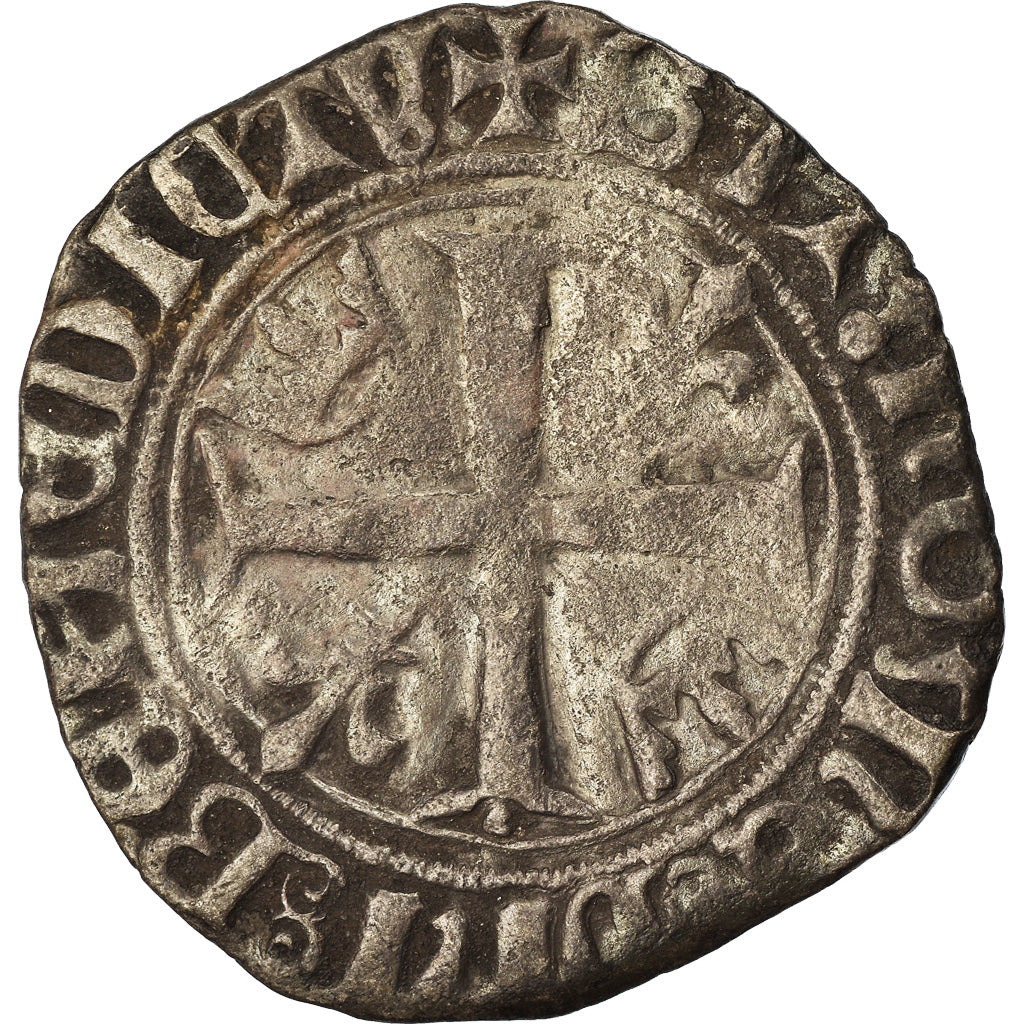 Coin, France, Charles VI, Blanc Guénar, Saint-André de