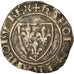 Moneda, Francia, Charles VI, Blanc Guénar, Romans, BC+, Vellón, Duplessy:377A