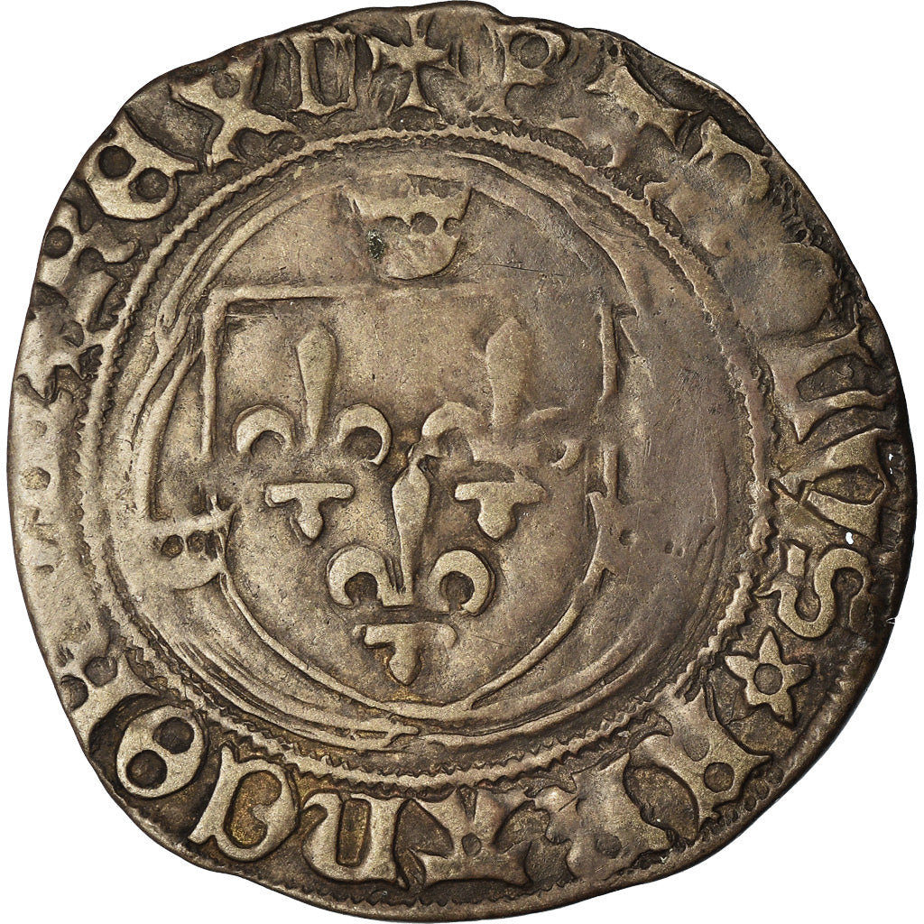 Münze, Frankreich, Charles VII, Blanc à la couronne, Villefranche-de-Rouergue