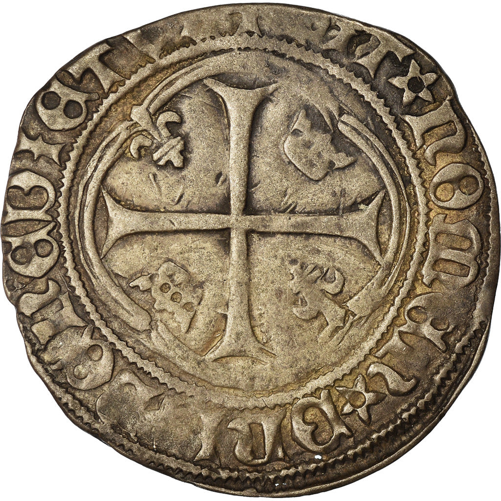 Münze, Frankreich, Charles VII, Blanc à la couronne, Villefranche-de-Rouergue