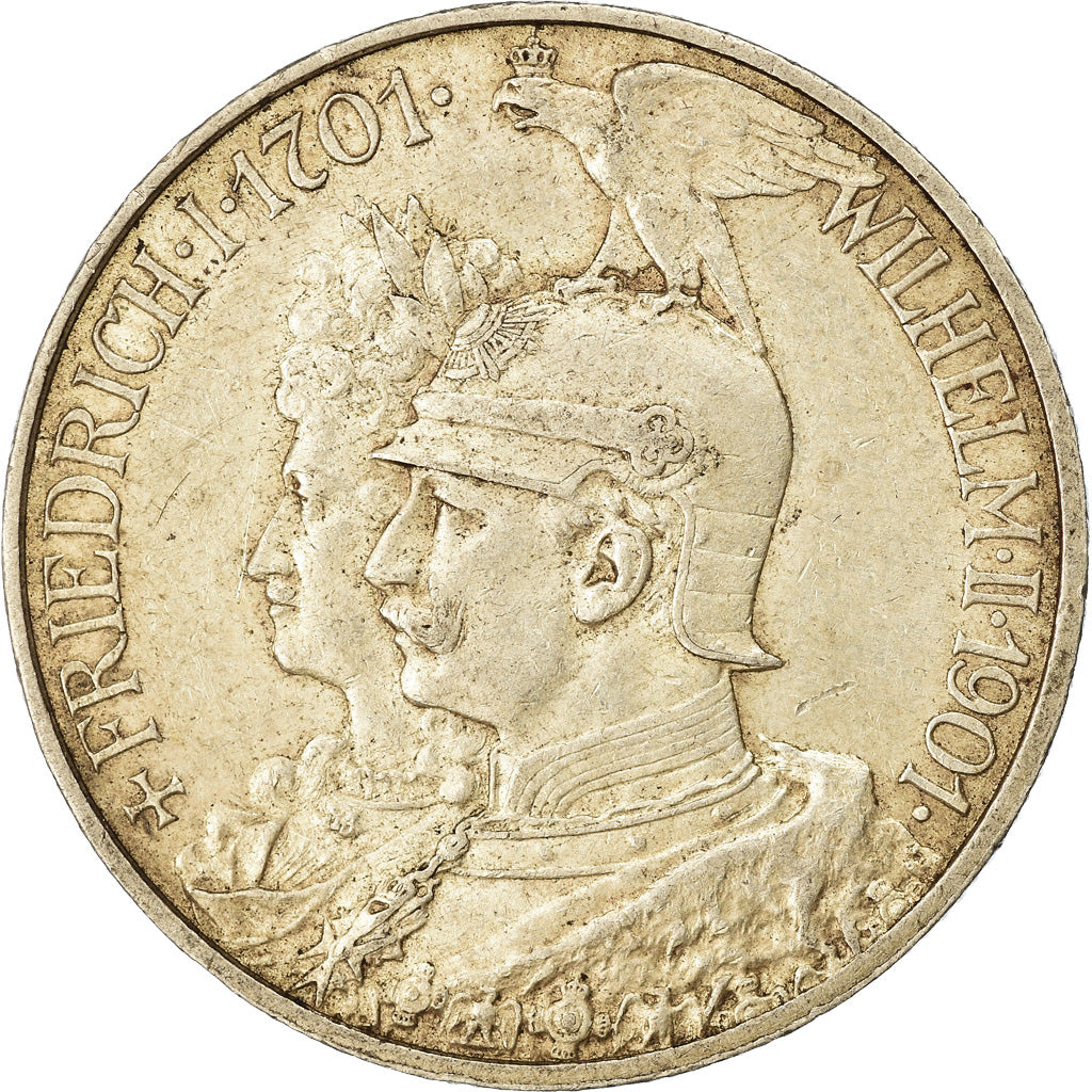 Coin, German States, PRUSSIA, Wilhelm II, 2 Mark, 1901, Berlin, EF(40-45)