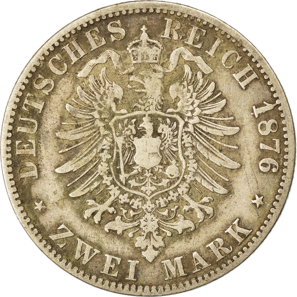 Coin, German States, PRUSSIA, Wilhelm I, 2 Mark, 1876, Berlin, VF(30-35)
