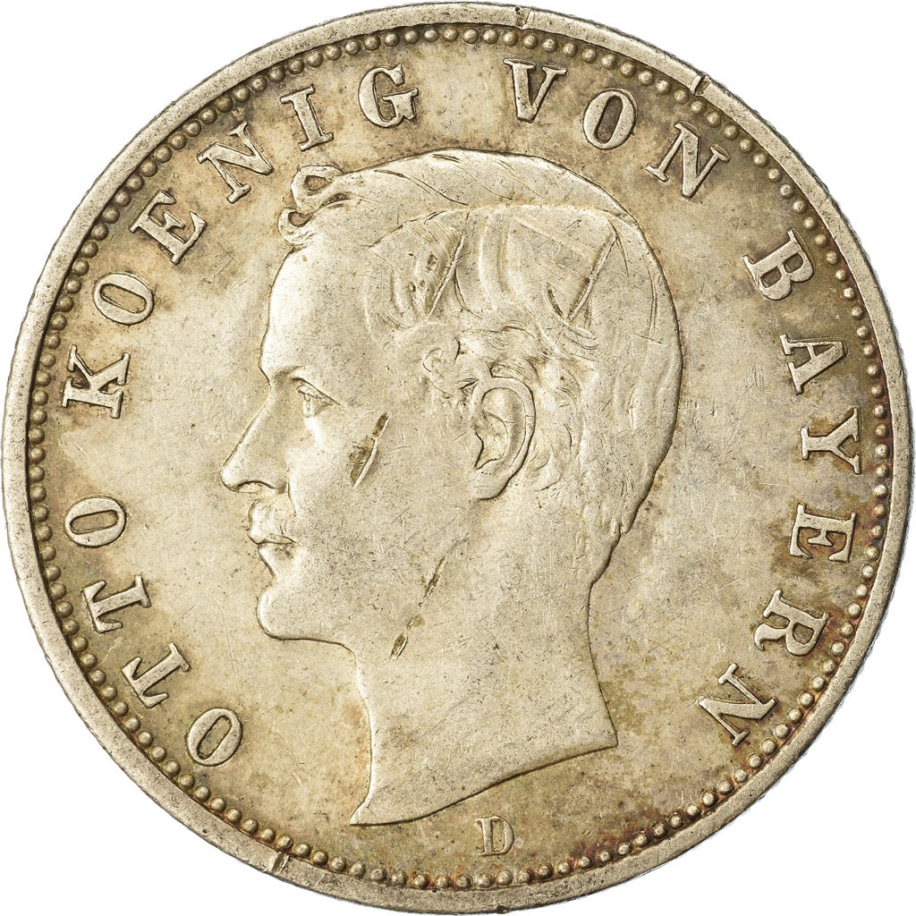Coin, German States, BAVARIA, Otto, 2 Mark, 1904, Munich, EF(40-45), Silver
