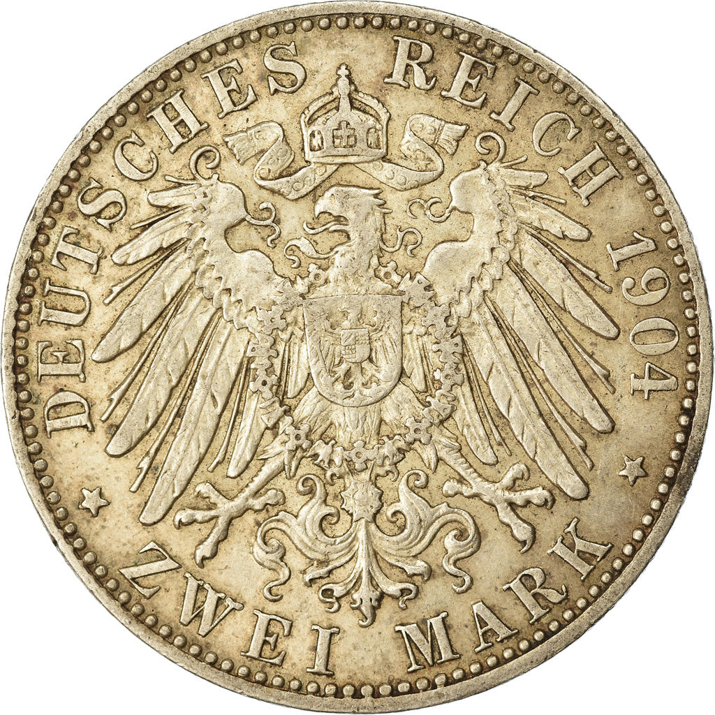 Coin, German States, BAVARIA, Otto, 2 Mark, 1904, Munich, EF(40-45), Silver