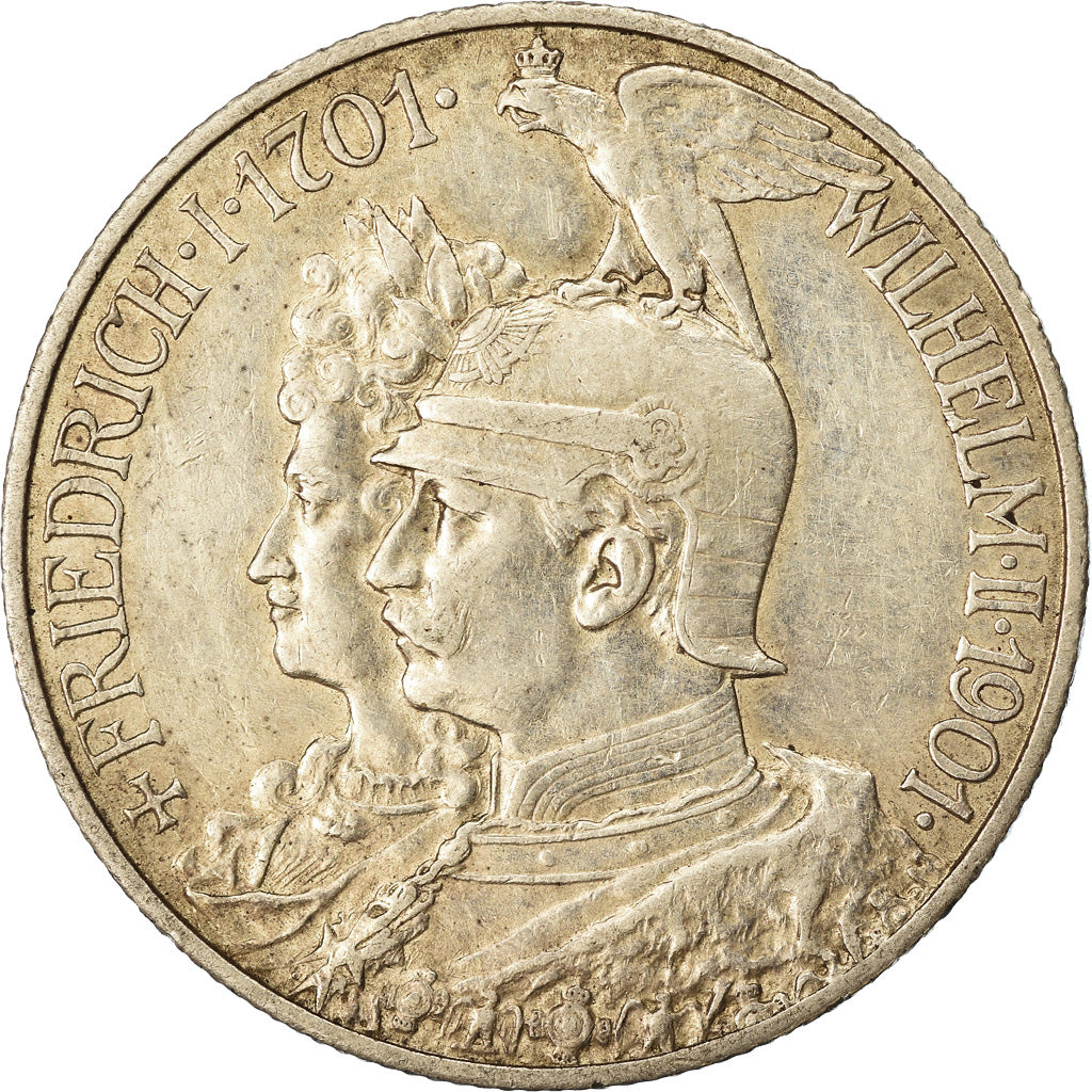 Coin, German States, PRUSSIA, Wilhelm II, 2 Mark, 1901, Berlin, EF(40-45)