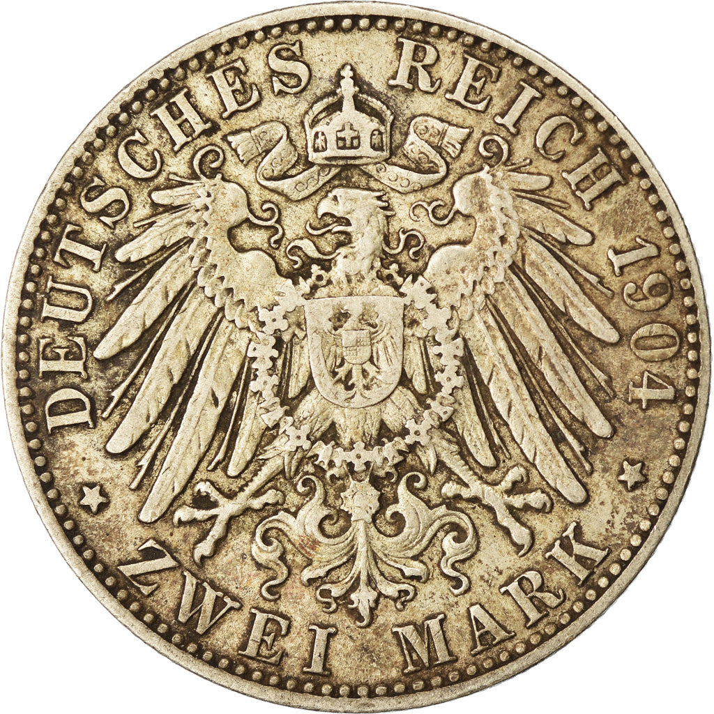 Coin, German States, BAVARIA, Otto, 2 Mark, 1904, Munich, EF(40-45), Silver