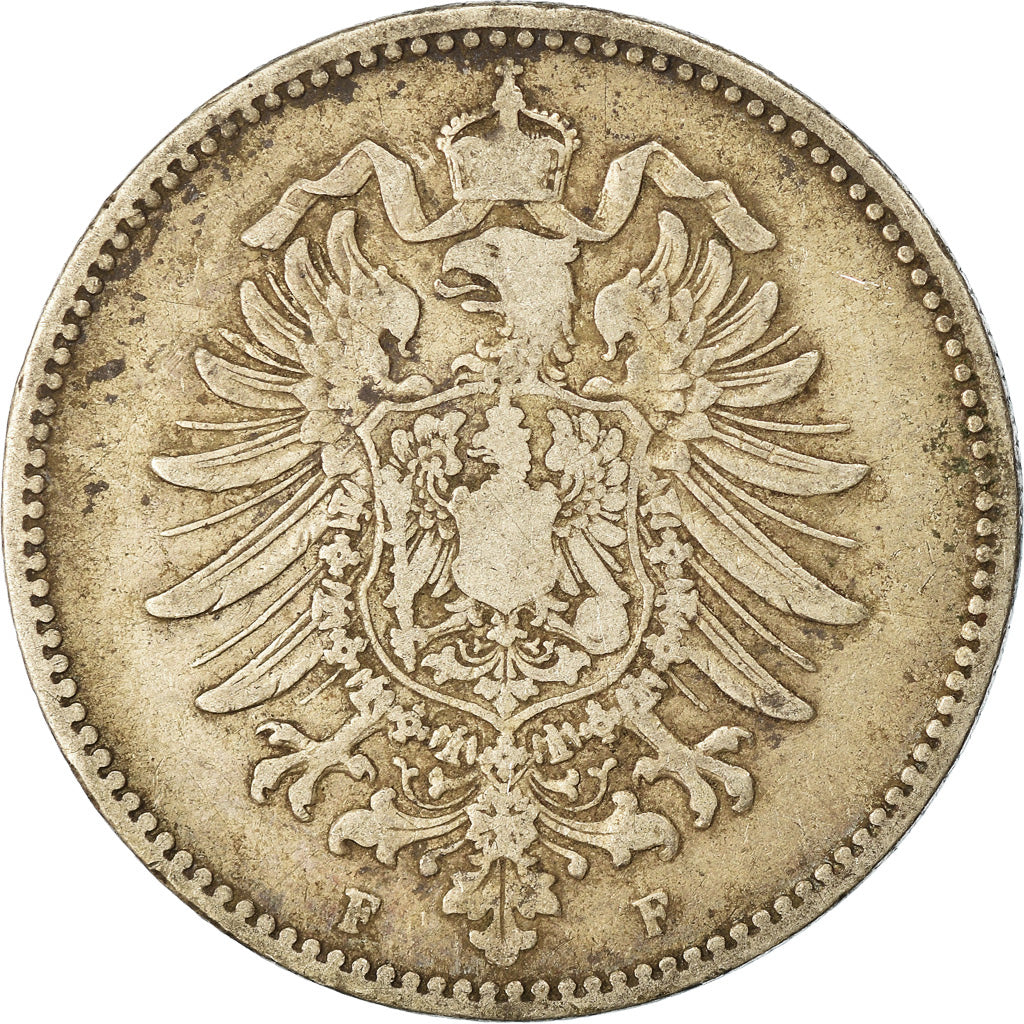 Moneta, GERMANIA - IMPERO, Wilhelm I, Mark, 1881, Stuttgart, MB+, Argento, KM:7