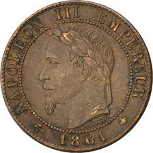 FRANCE, Napoléon III, Centime, 1861, Paris, KM #795.1, AU(50-53), Bronze, Gadour