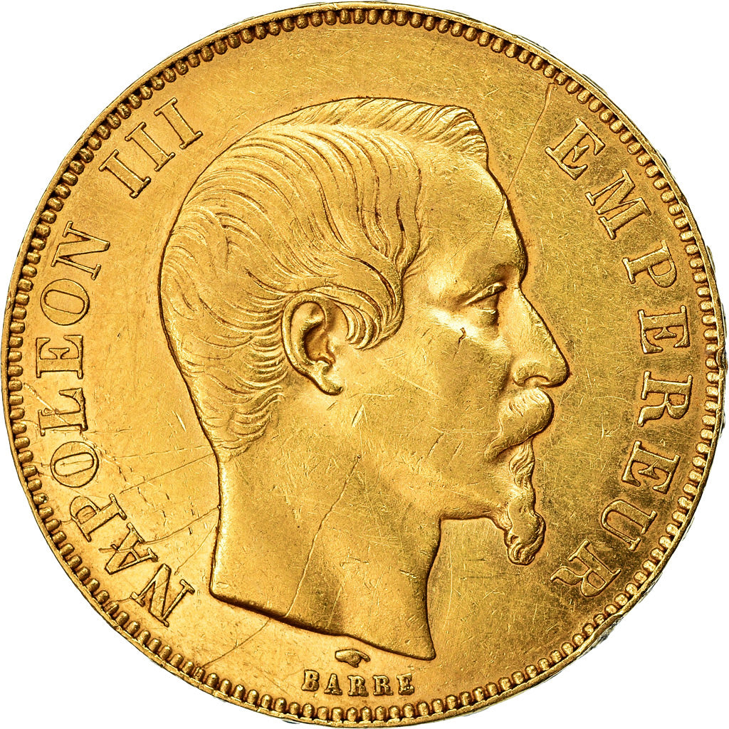 Moneta, Francia, Napoleon III, Napoléon III, 50 Francs, 1859, Paris, BB, Oro