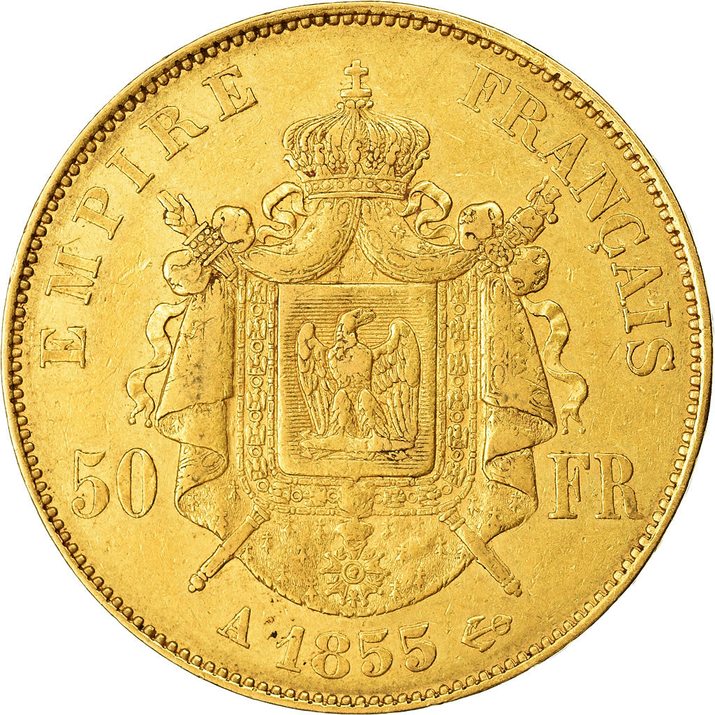 Moeda, França, Napoleon III, Napoléon III, 50 Francs, 1855, Paris, EF(40-45)