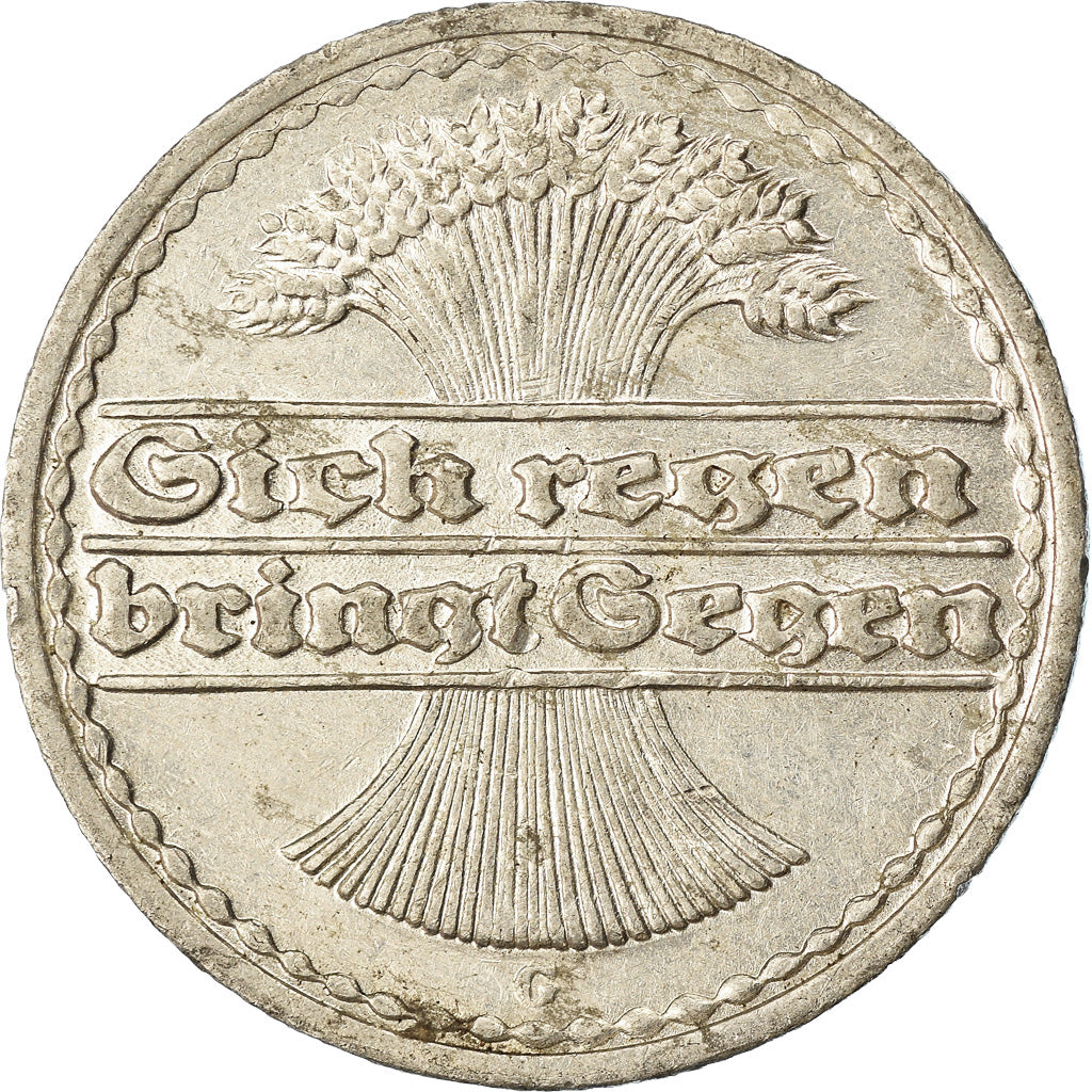 Coin, GERMANY, WEIMAR REPUBLIC, 50 Pfennig, 1921, Karlsruhe, MS(60-62)