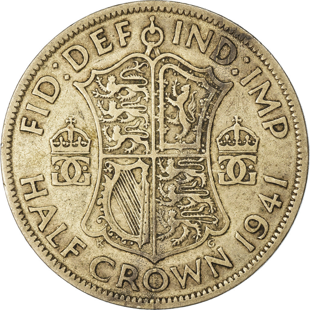 Münze, Großbritannien, George VI, 1/2 Crown, 1941, S+, Silber, KM:856