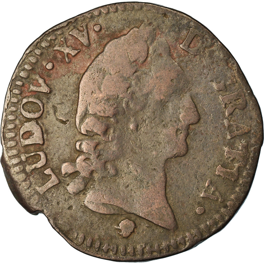 Münze, Frankreich, Louis XV, 1/2 Sol d'Aix, 1772, Aix-en-Provence, S+, Kupfer