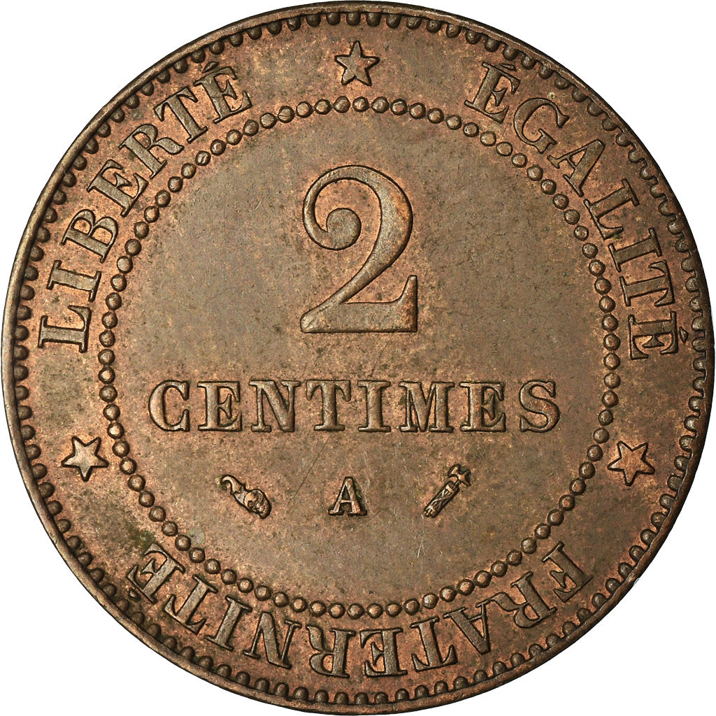 Coin, France, Cérès, 2 Centimes, 1887, Paris, EF(40-45), Bronze, KM:827.1
