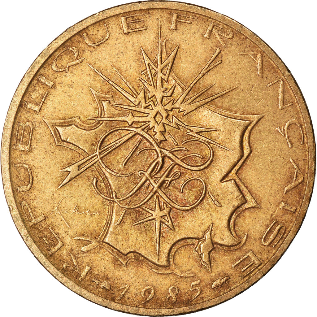 Coin, France, Mathieu, 10 Francs, 1985, EF(40-45), Nickel-brass, KM:940