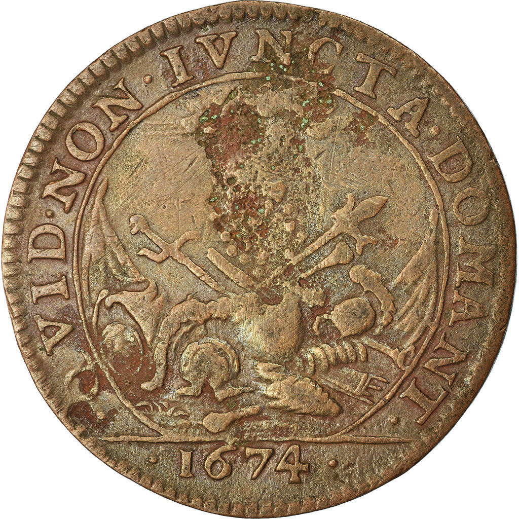 France, Token, Royal, Louis XIV, 1674, EF(40-45), Copper, Feuardent:12663
