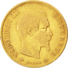 FRANCE, Napoléon III, 10 Francs, 1860, Paris, KM #784.3, VF(20-25), Gold, Gadour