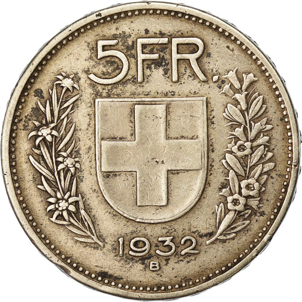 Münze, Schweiz, 5 Francs, 1932, Bern, S+, Silber, KM:40
