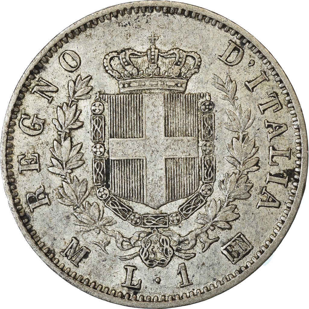 Münze, Italien, Vittorio Emanuele II, Lira, 1863, Milan, SS, Silber, KM:5a.1