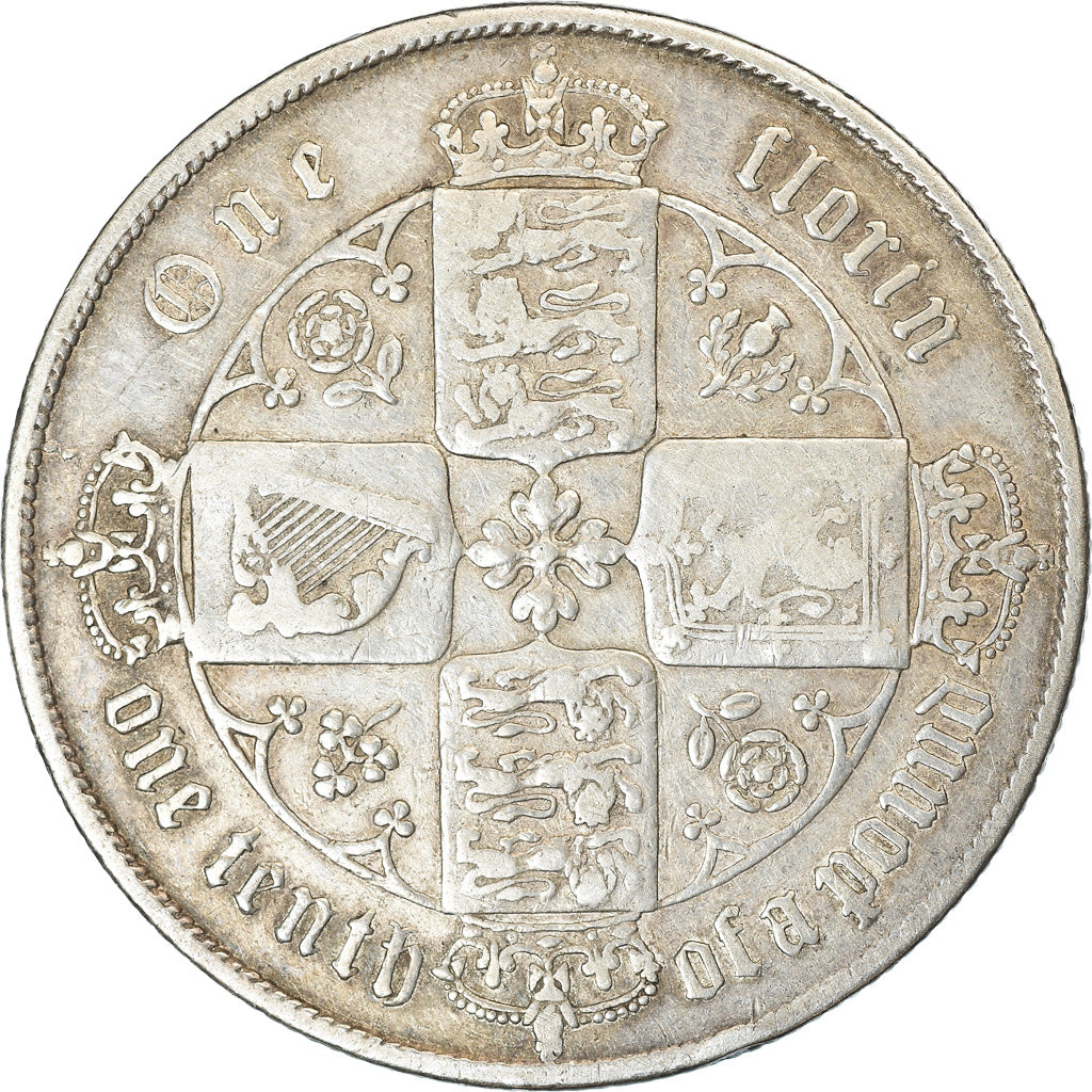 Coin, Great Britain, Victoria, Florin, Two Shillings, 1866, London, VF(20-25)