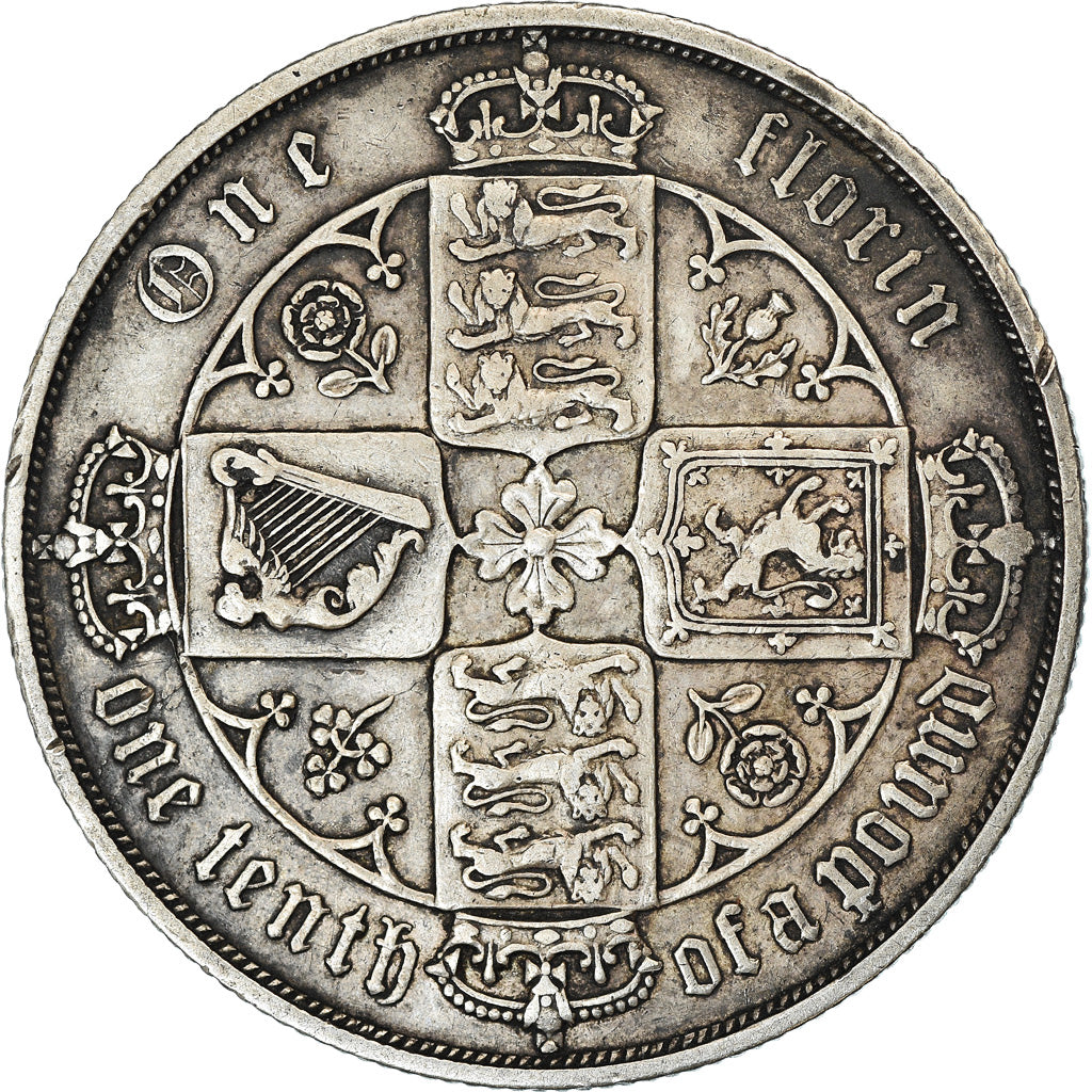 Coin, Great Britain, Victoria, Florin, Two Shillings, 1881, London, EF(40-45)