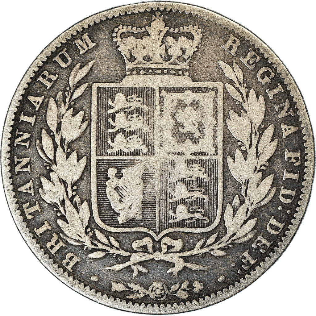 Coin, Great Britain, Victoria, 1/2 Crown, 1849, London, F(12-15), Silver, KM:740
