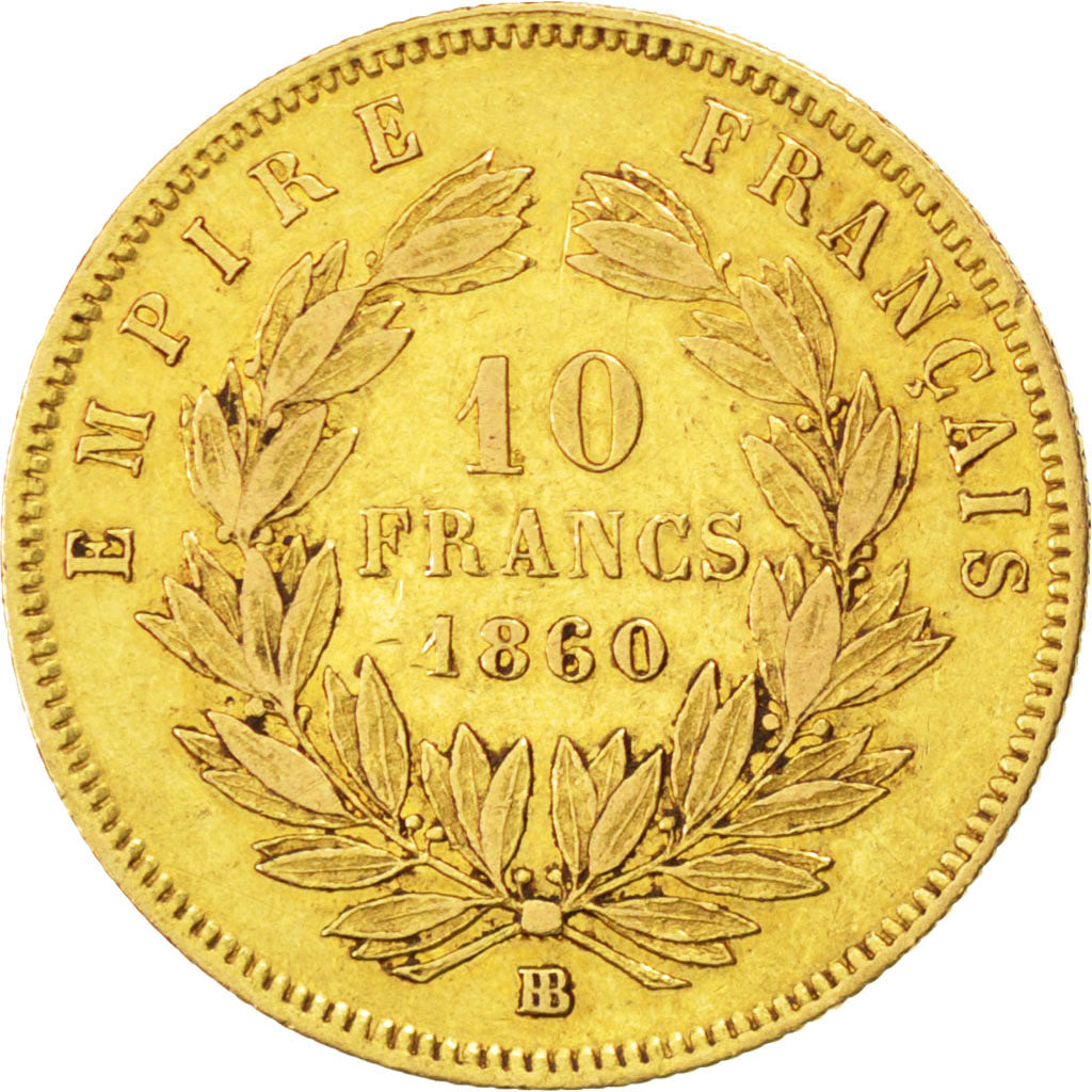 Coin, France, Napoleon III, Napoléon III, 10 Francs, 1860, Strasbourg