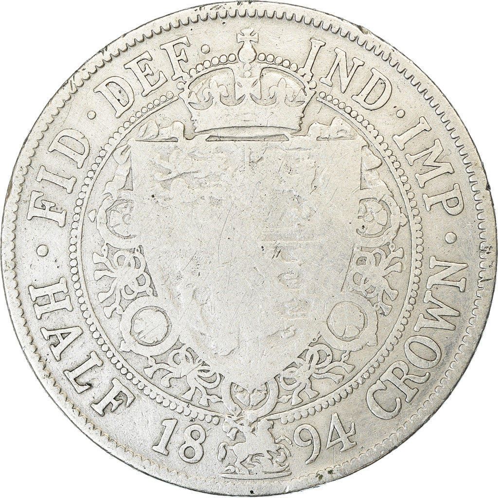 Munten, Groot Bretagne, Victoria, 1/2 Crown, 1894, London, ZG+, Zilver, KM:782