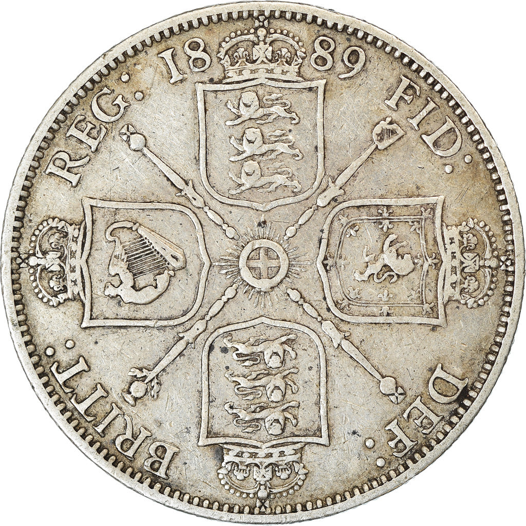Coin, Great Britain, Victoria, Florin, Two Shillings, 1889, London, EF(40-45)