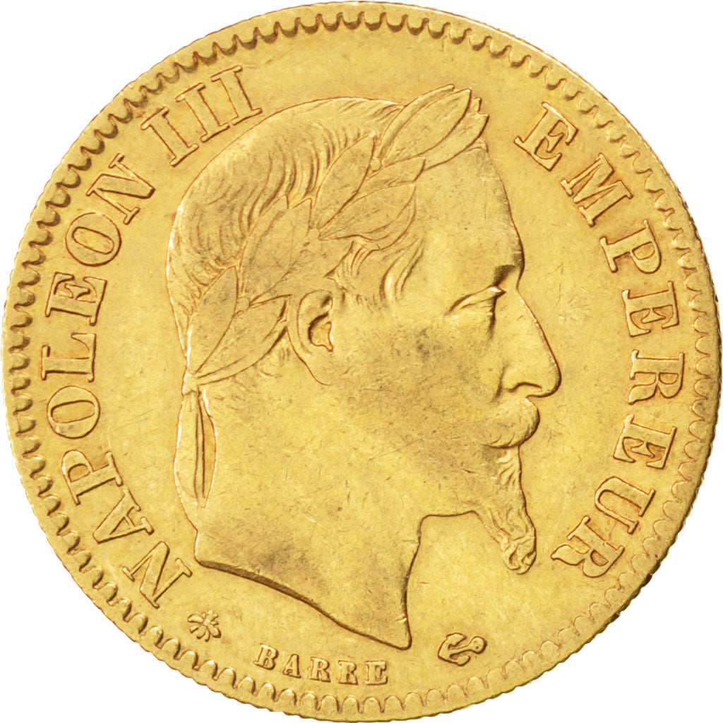 Second Empire, 10 Francs Or Napoléon III, tête laurée, 1864 A, KM 800.1