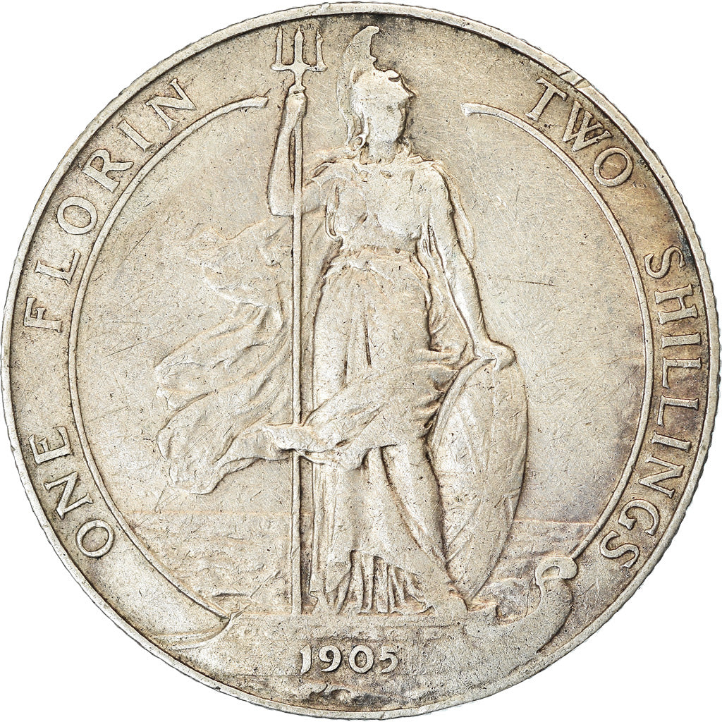 Coin, Great Britain, Edward VII, Florin, Two Shillings, 1905, VF(30-35), Silver