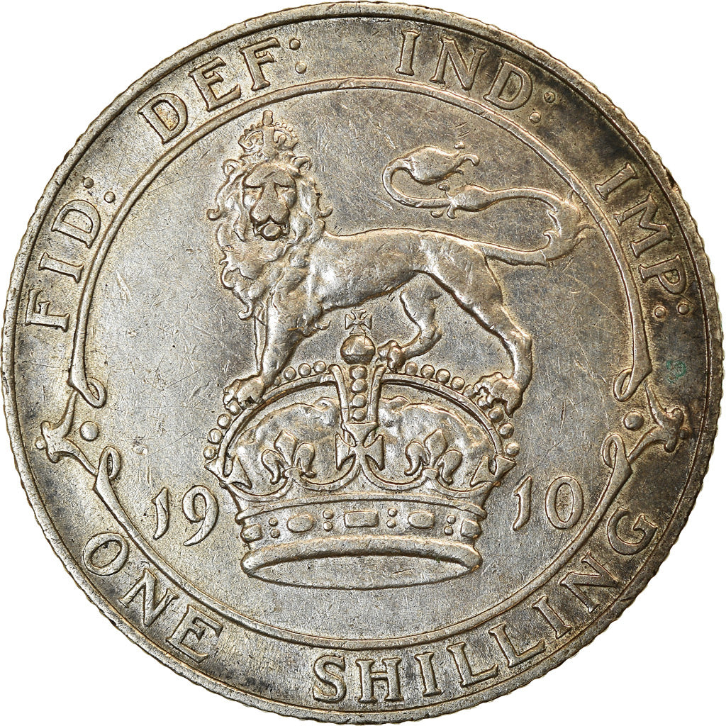 Coin, Great Britain, Edward VII, Shilling, 1910, EF(40-45), Silver, KM:800