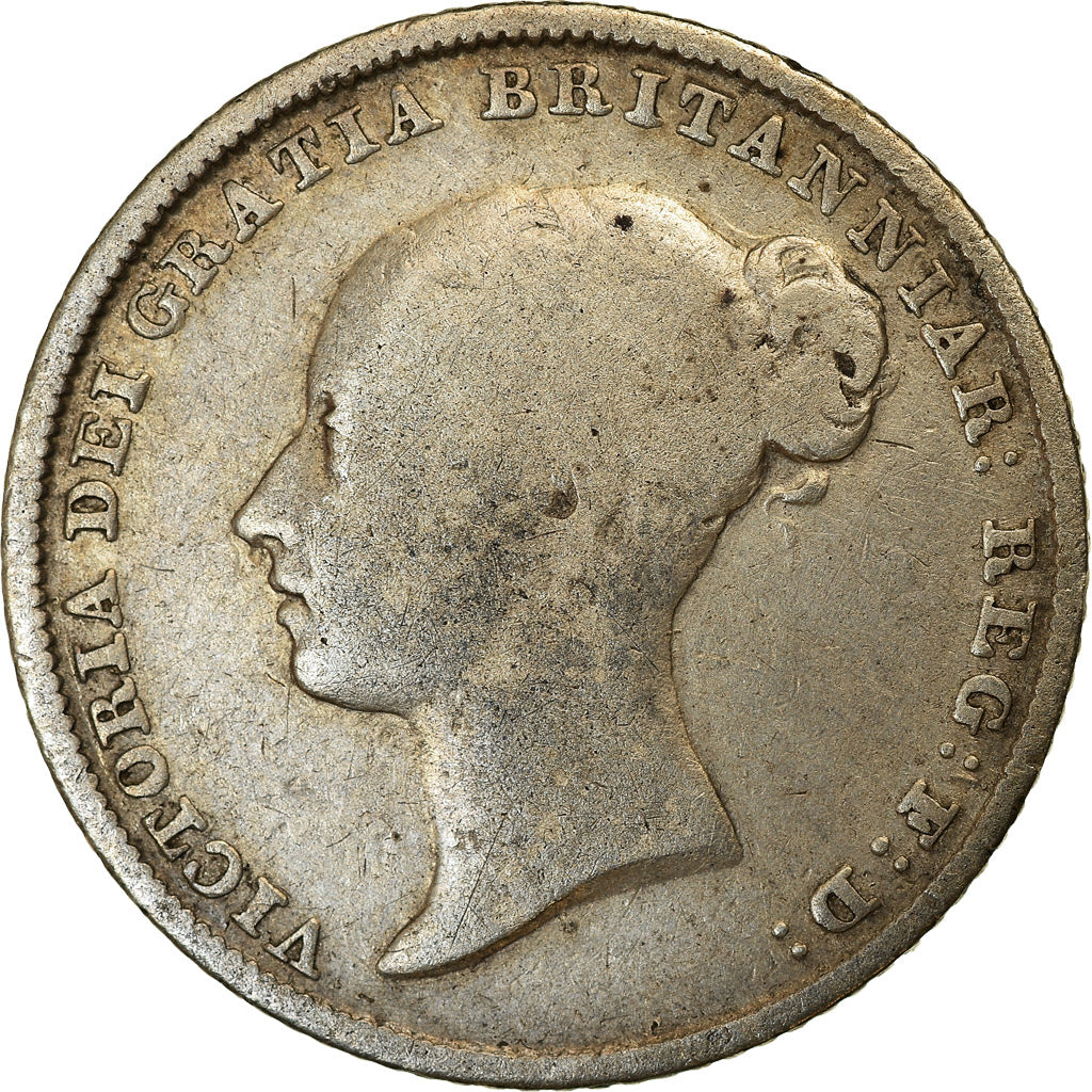 Coin, Great Britain, Victoria, 6 Pence, 1844, VF(20-25), Silver, KM:733.1
