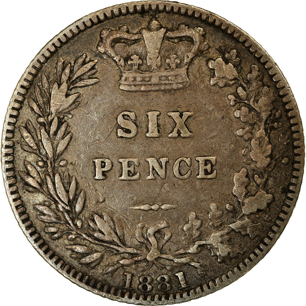 Coin, Great Britain, Victoria, 6 Pence, 1881, EF(40-45), Silver, KM:757